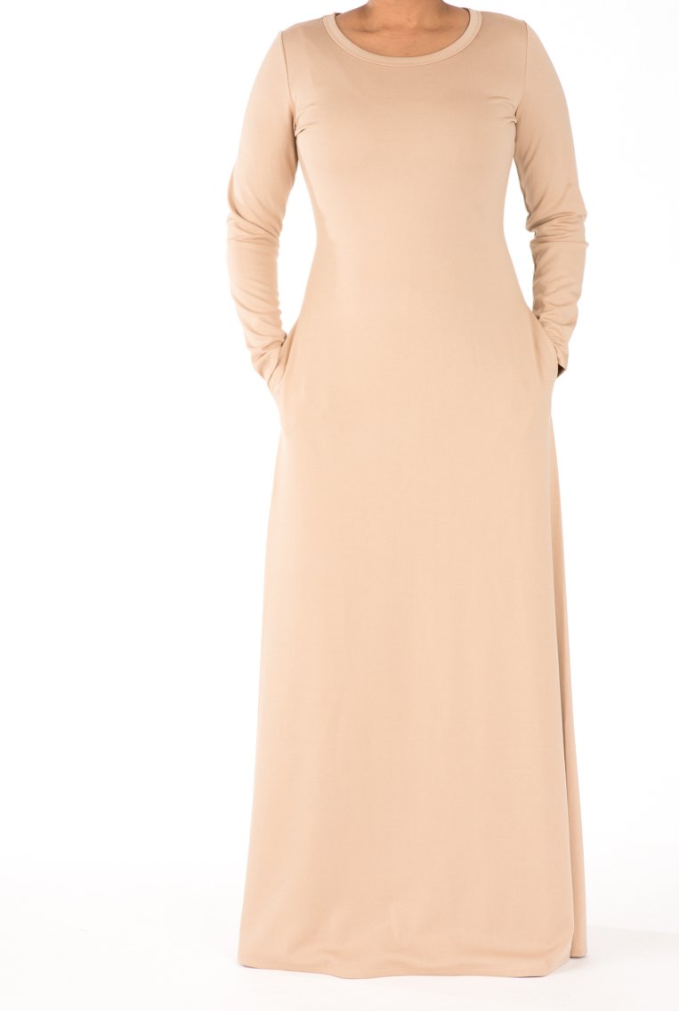 Nude Modern Cut Dress Kabayare