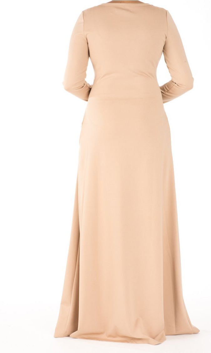 Nude Modern Cut Dress Kabayare