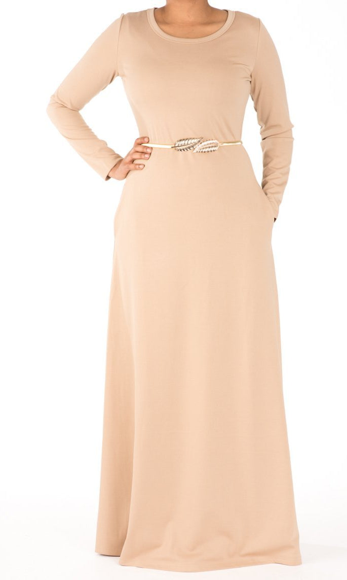 Nude Modern Cut Dress Kabayare