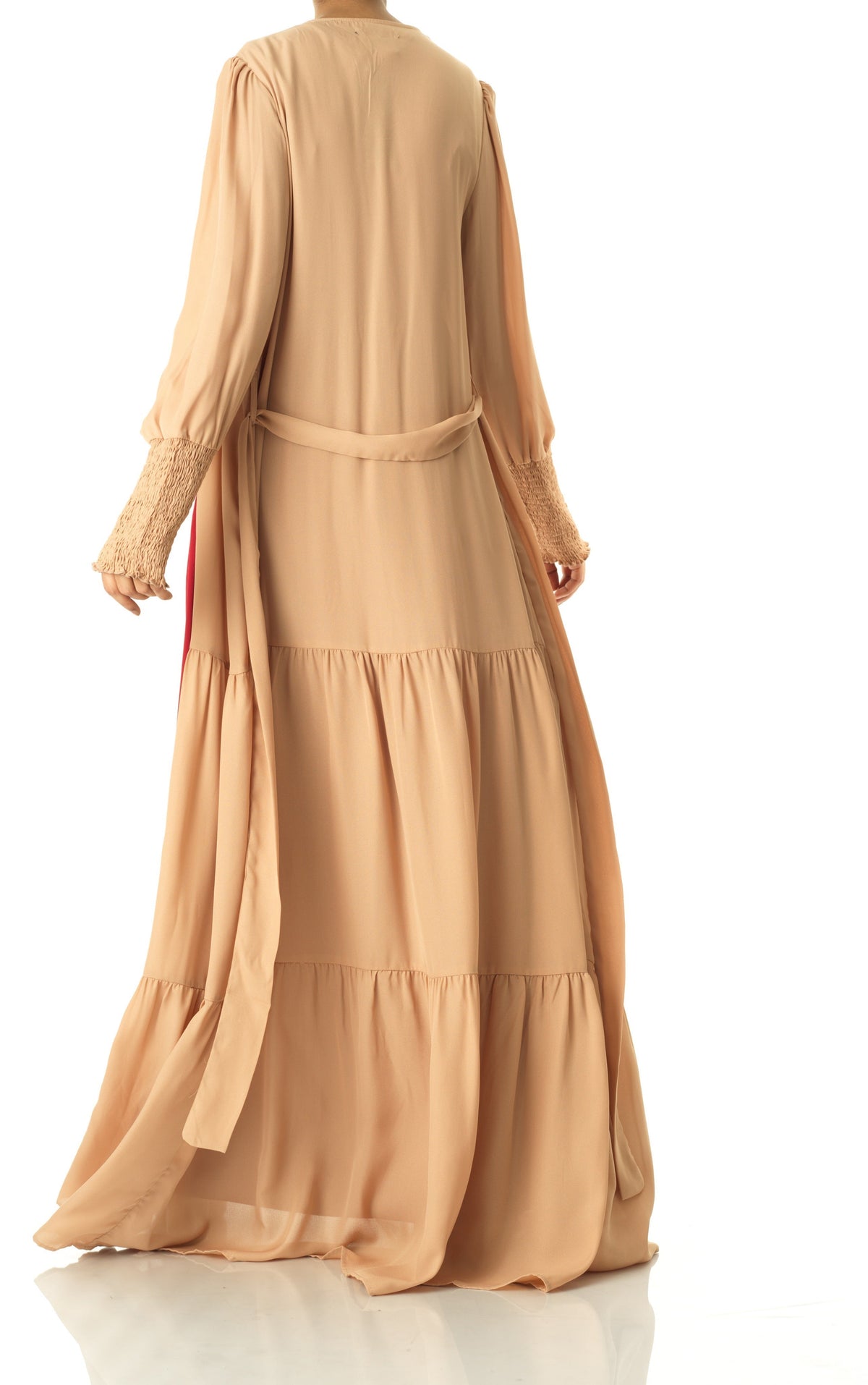 Nude Tiered chiffon maxi cardigan Kabayare