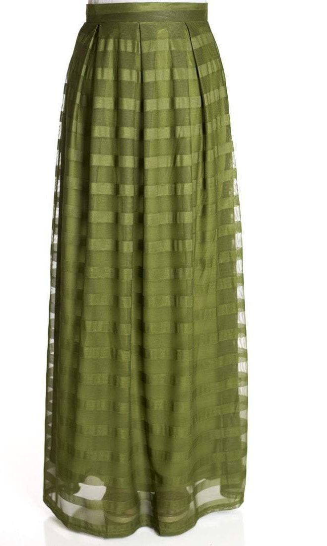 Olive Mesh Maxi Skirt Kabayare