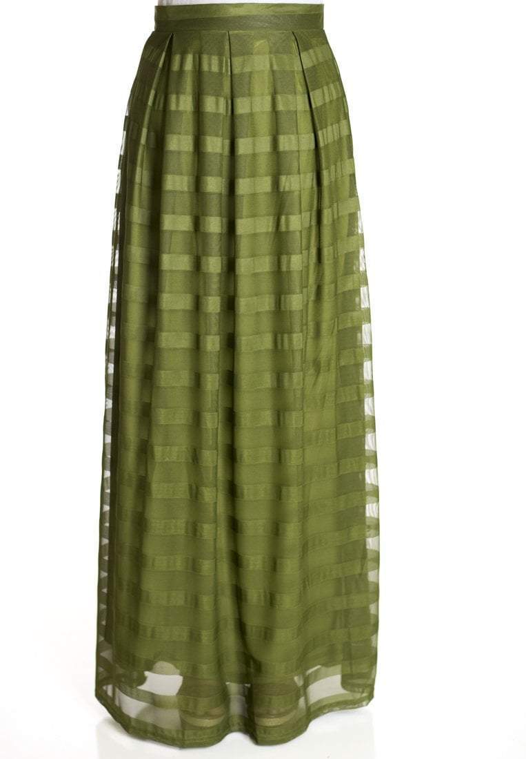 Olive Mesh Maxi Skirt Kabayare