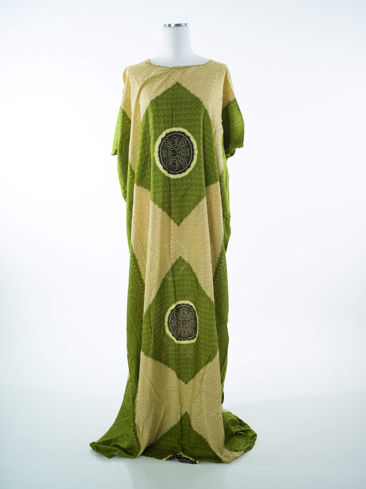 Olive traditional print bati dress Kabayare