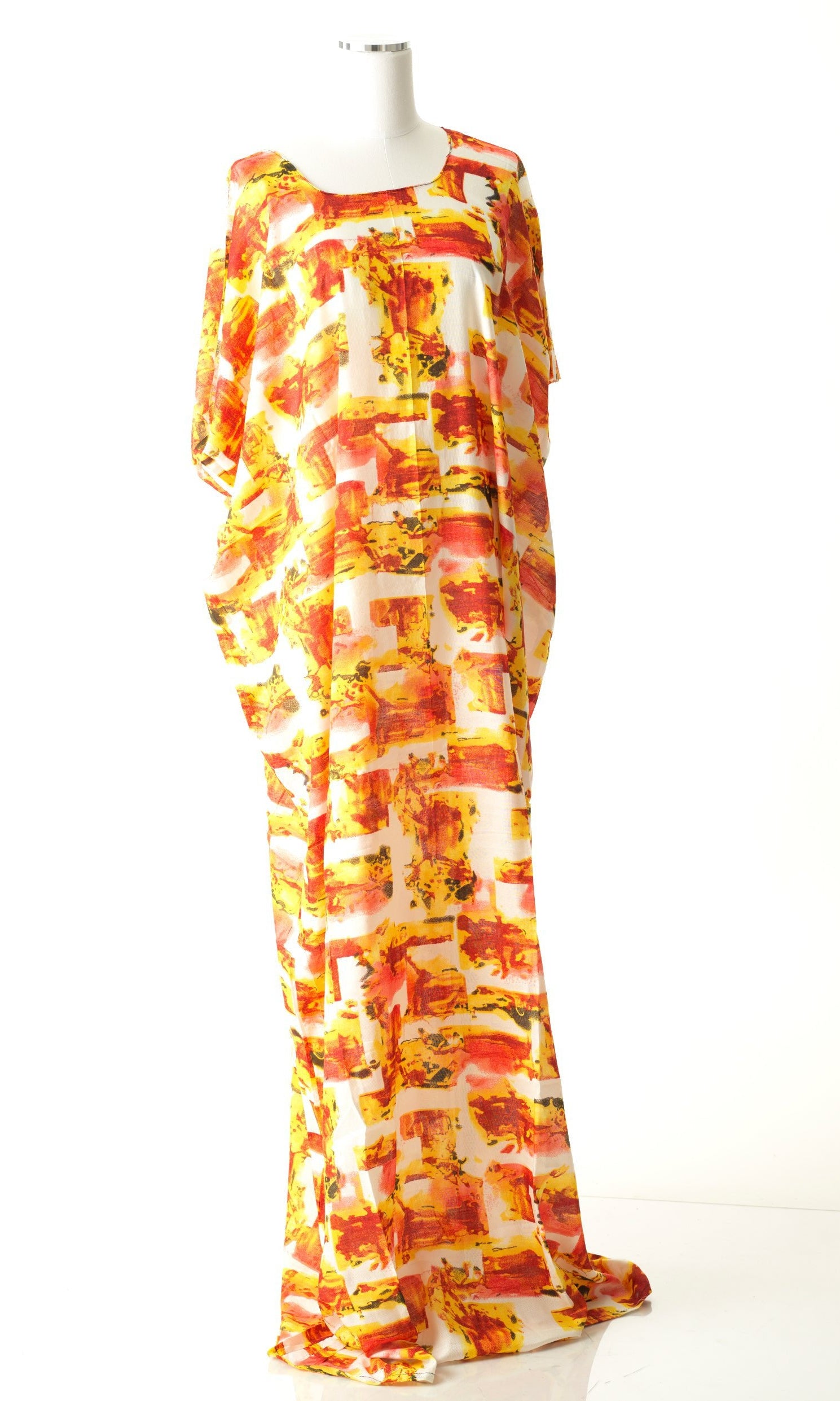 Orange Abstract art bati dress Kabayare