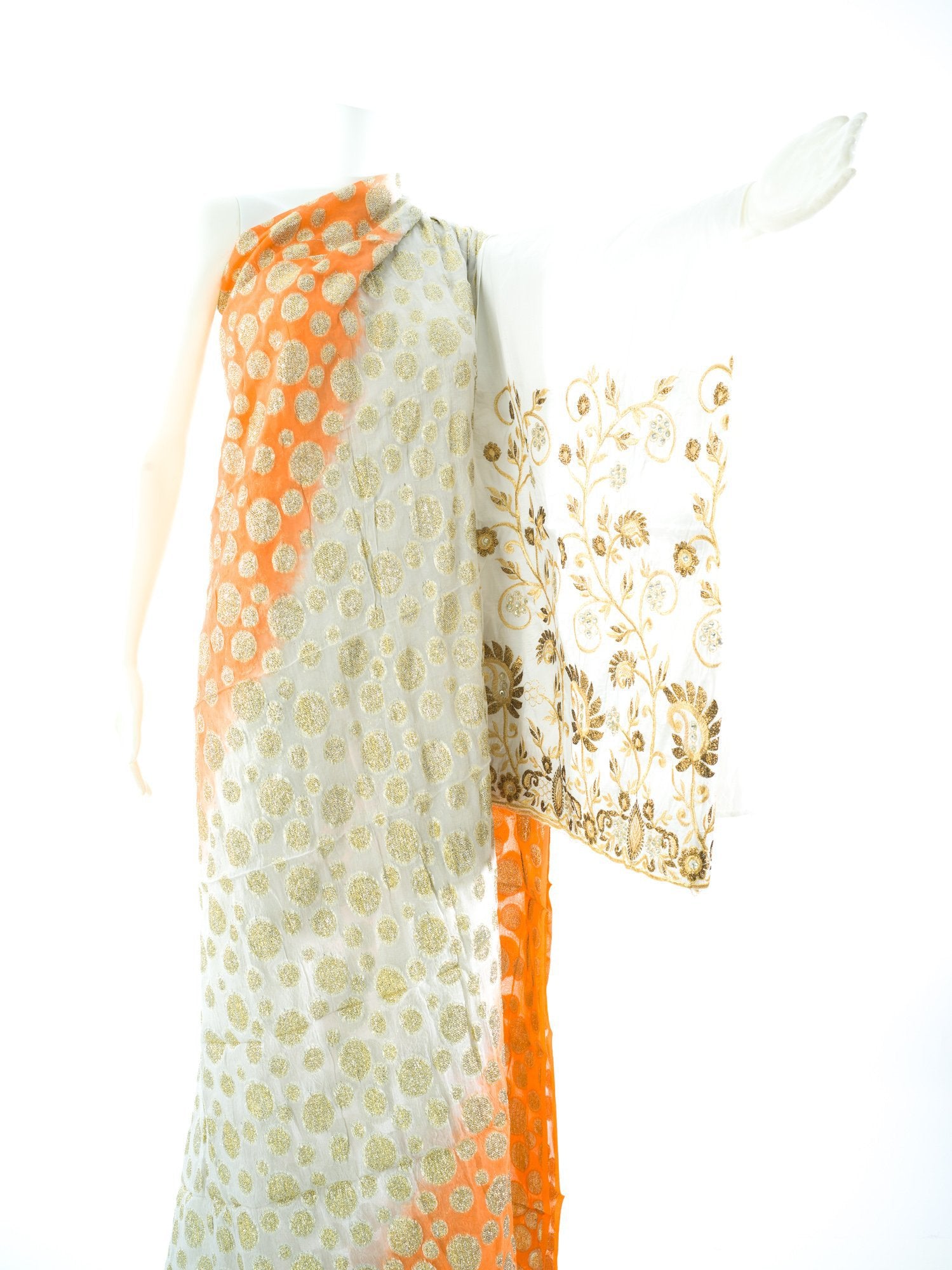 Orange and white fransawi inpired dirac set Kabayare