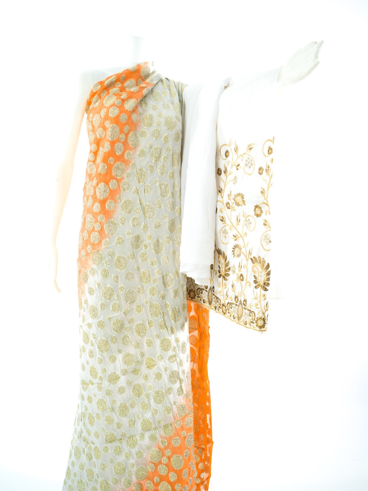 Orange and white fransawi inpired dirac set Kabayare