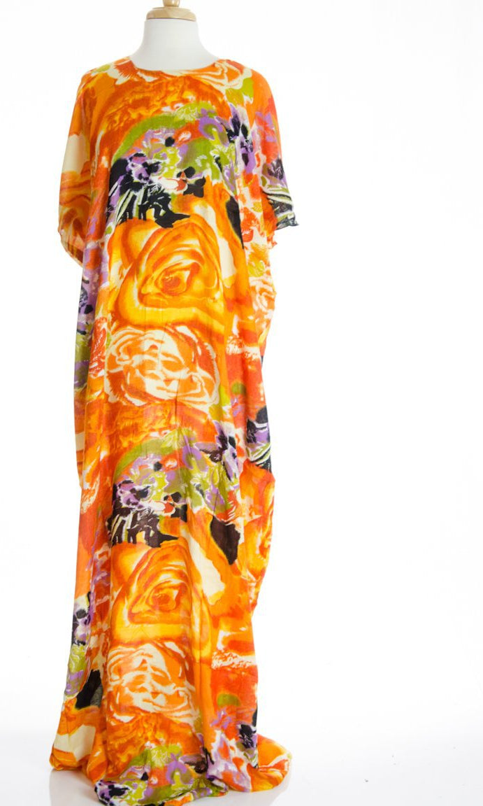 Orange BLOSSOM BATI DRESS Kabayare