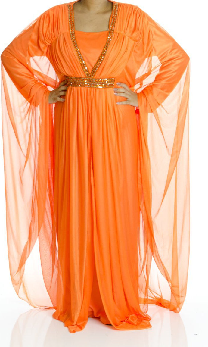 Orange Drappie Butterfly Kaftan Kabayare