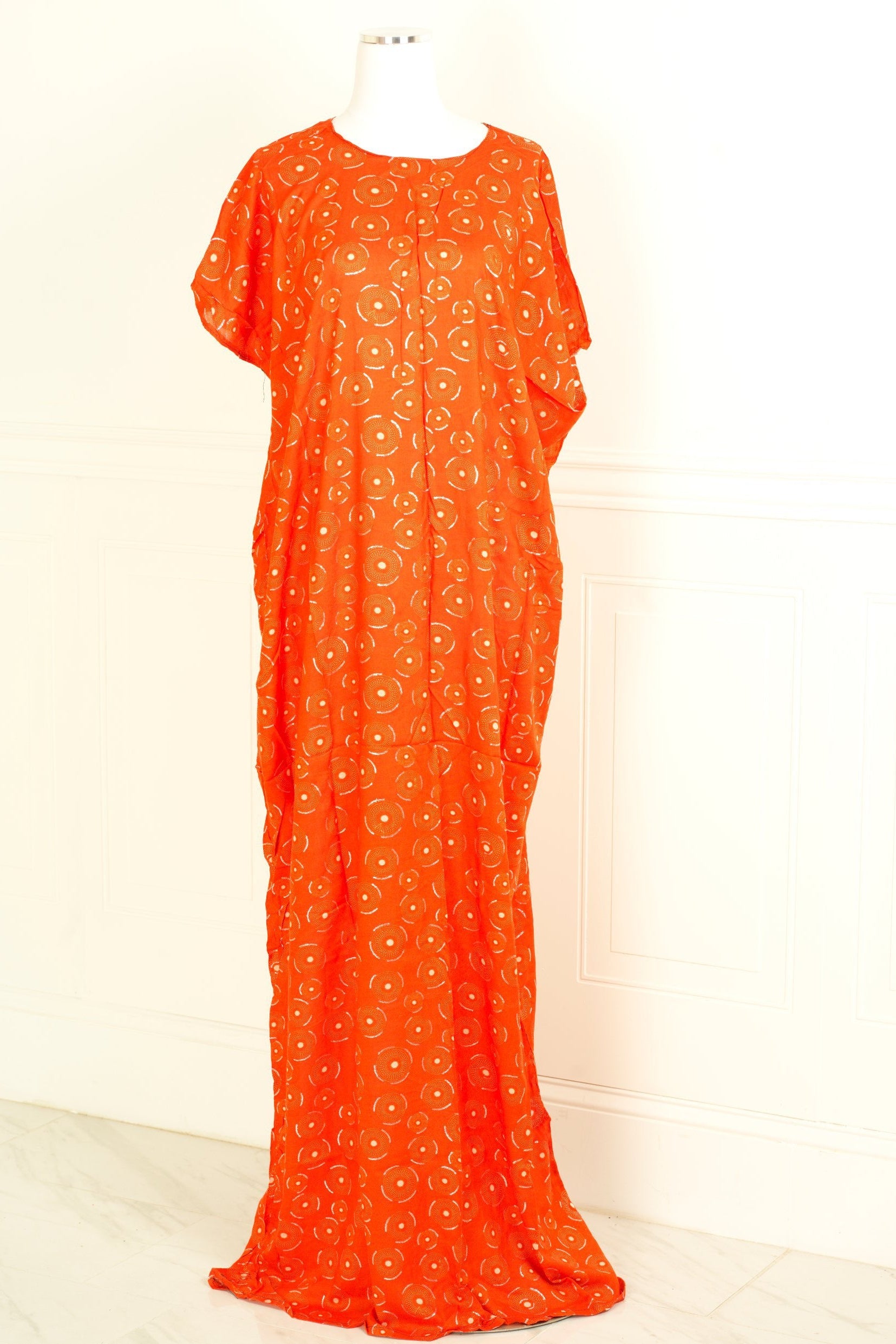 orange glitter floral print bati dress KF