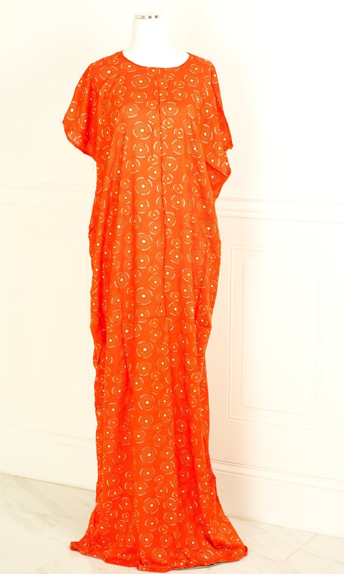 orange glitter floral print bati dress KF