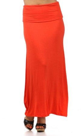Orange Jersey Maxi Skirt Kabayare