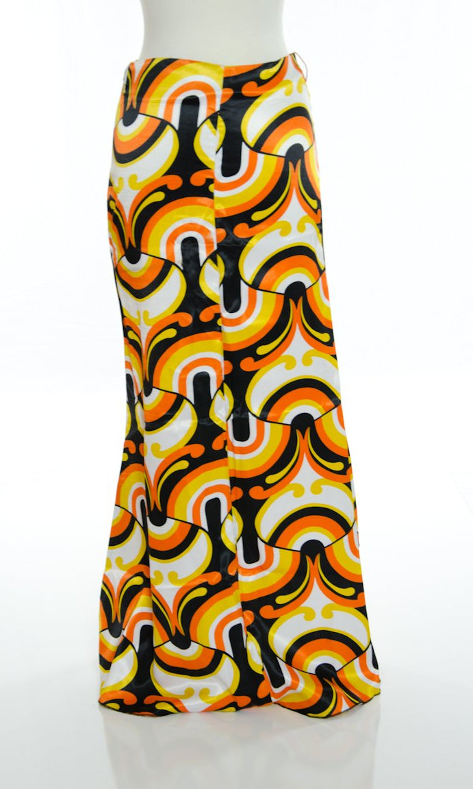 Orange modern Pattern Skirt Kabayare