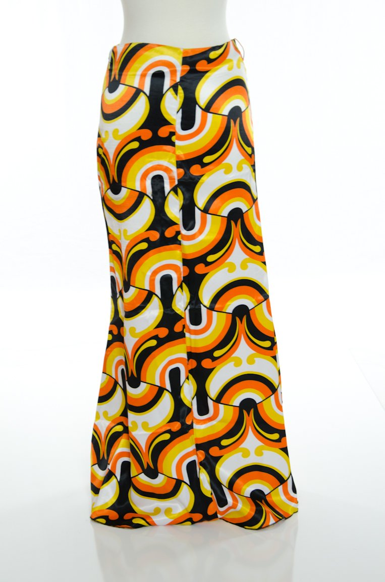 Orange modern Pattern Skirt Kabayare