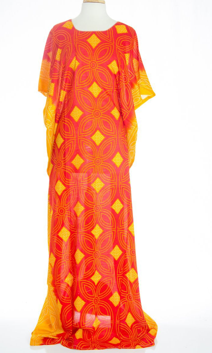 Orange Polka Bati Dress Kabayare