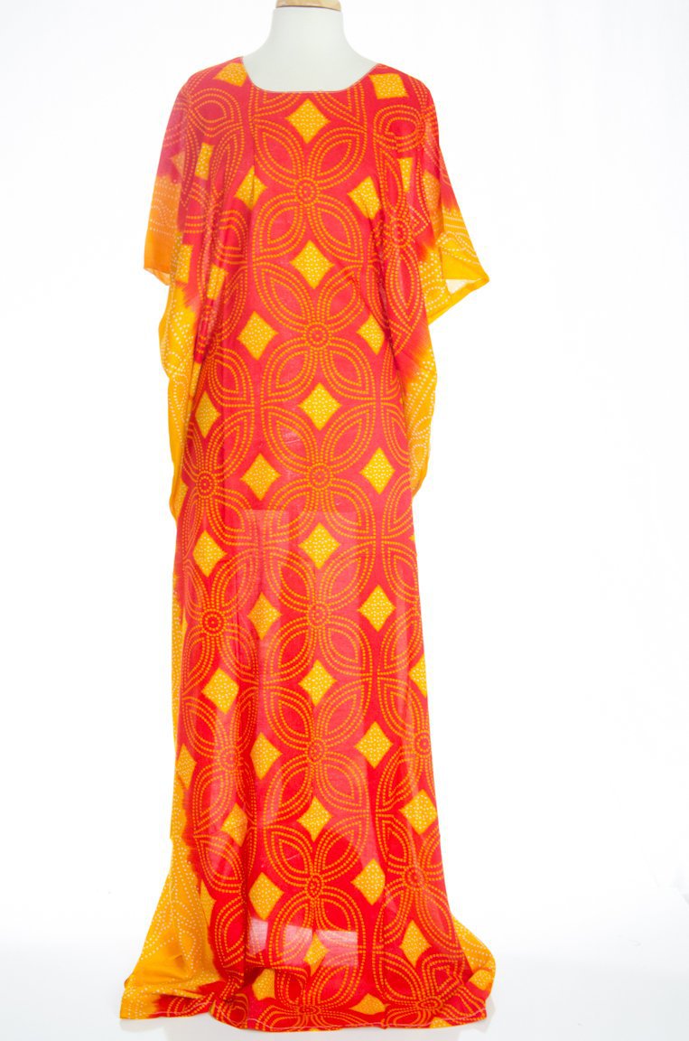 Orange Polka Bati Dress Kabayare