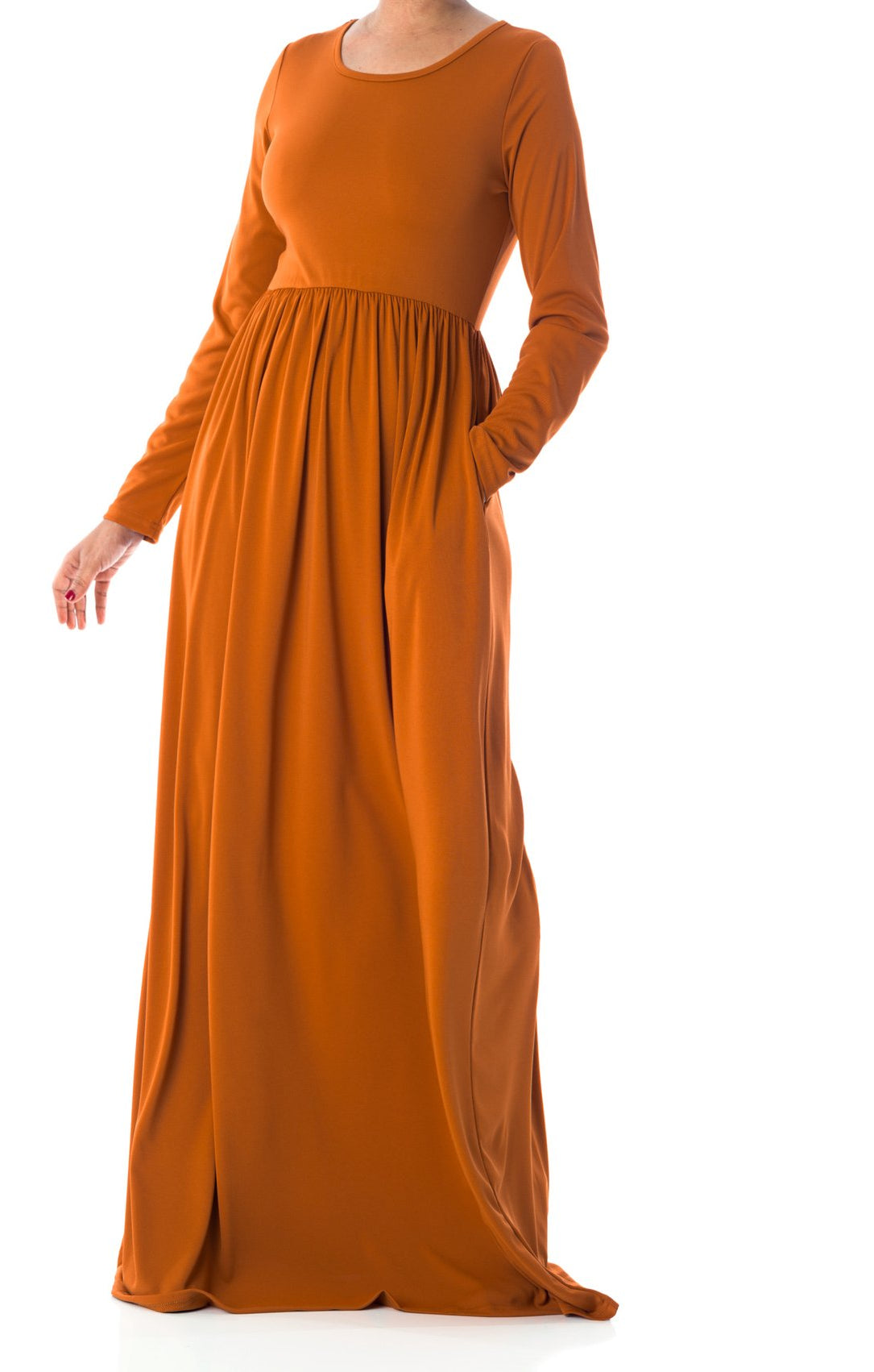 Original milk silk Long sleeve Maxi dress Kabayare