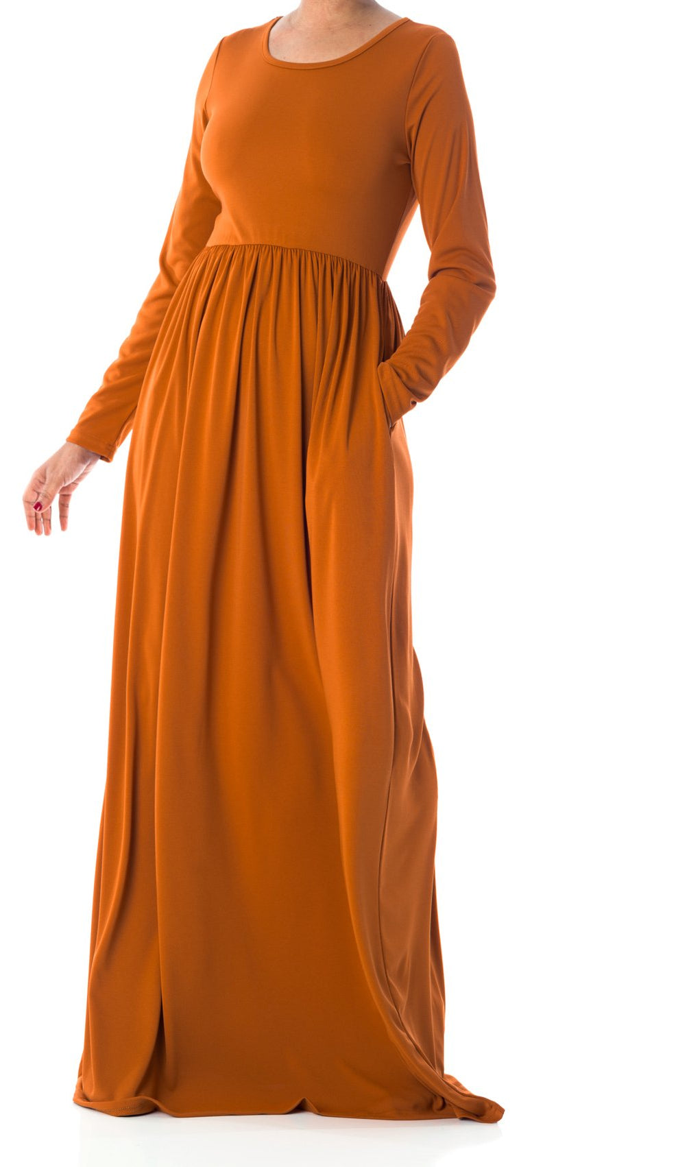 Original milk silk Long sleeve Maxi dress Kabayare