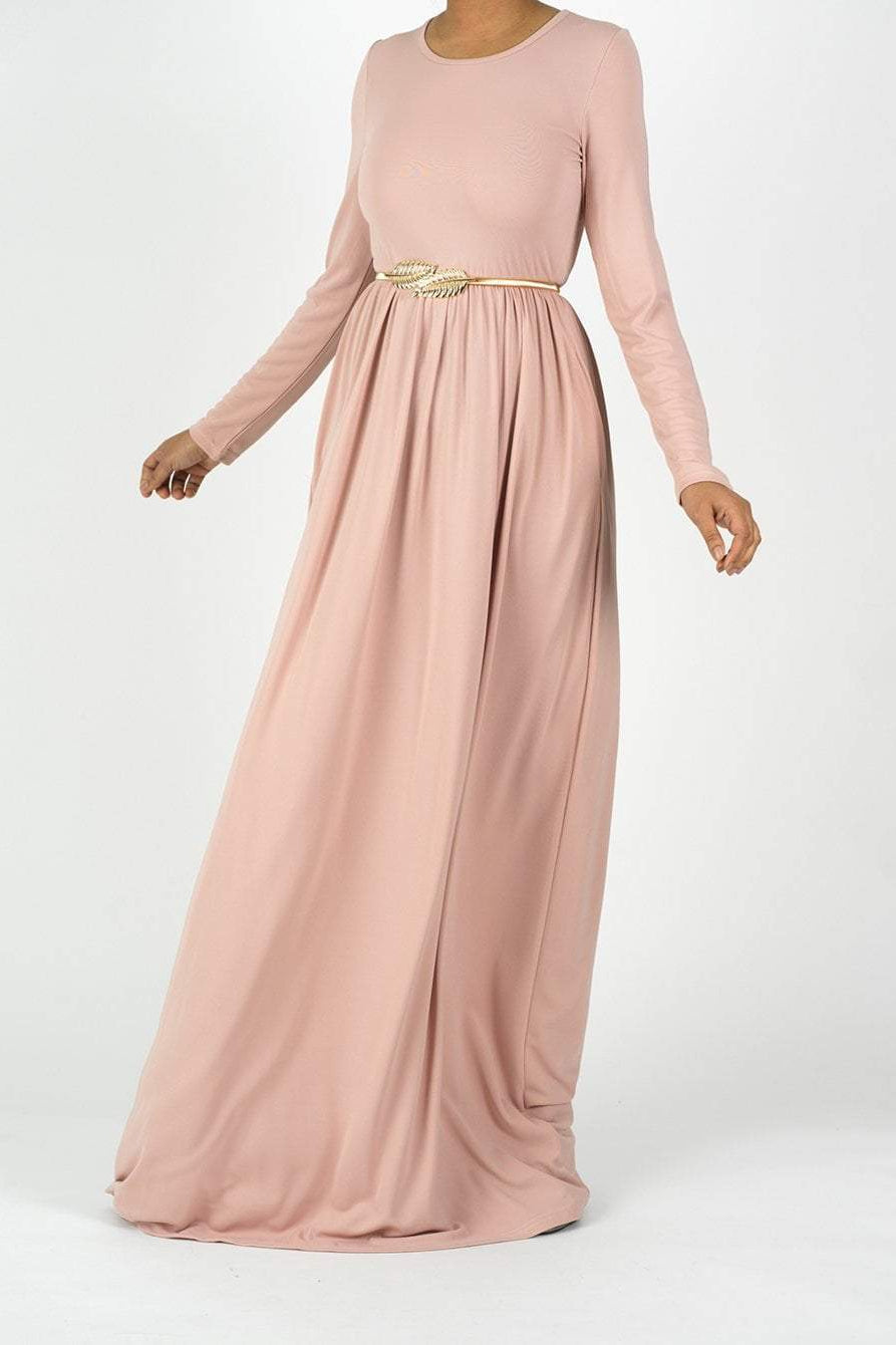 Original milk silk Long sleeve Maxi dress Kabayare