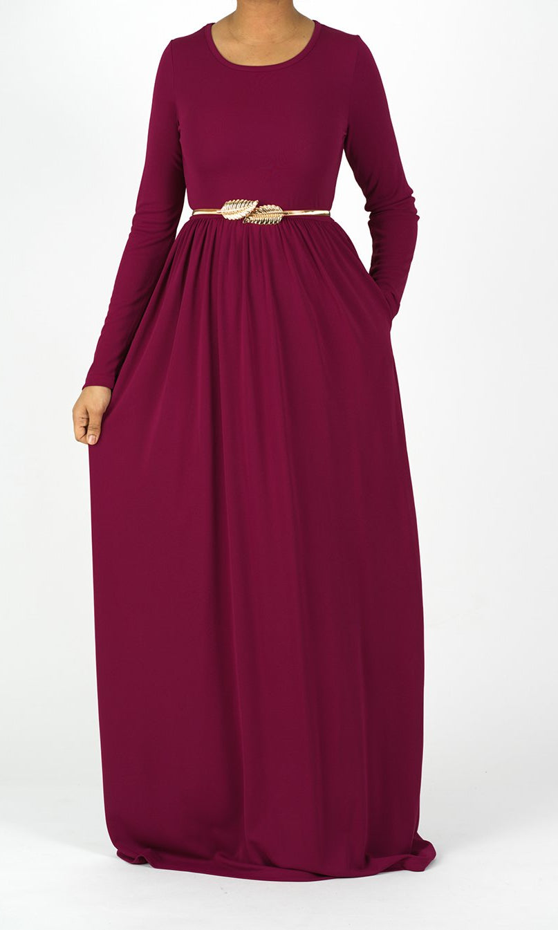 Original milk silk Long sleeve Maxi dress Kabayare