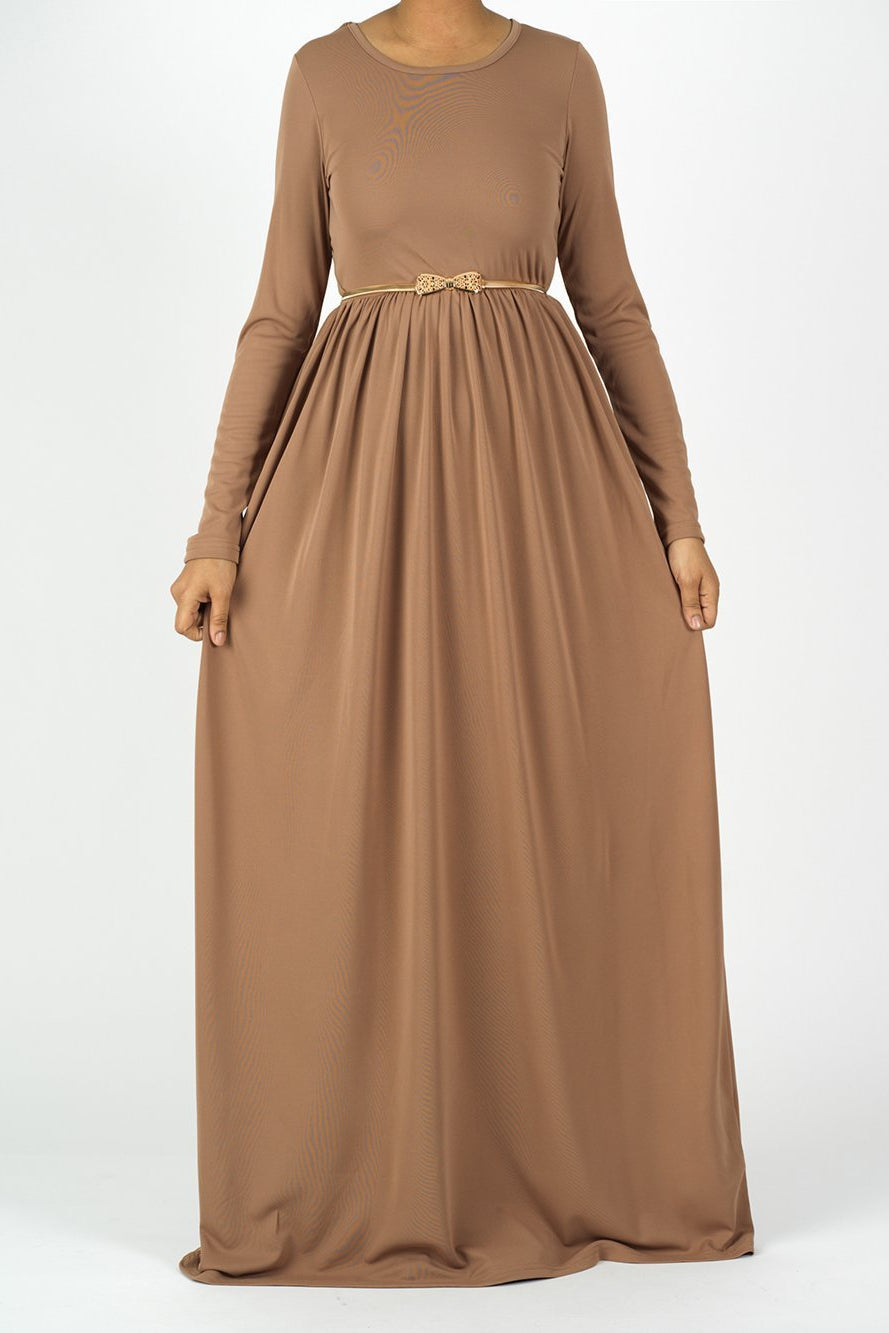 Original milk silk Long sleeve Maxi dress Kabayare