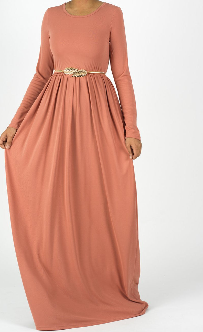 Original milk silk Long sleeve Maxi dress Kabayare