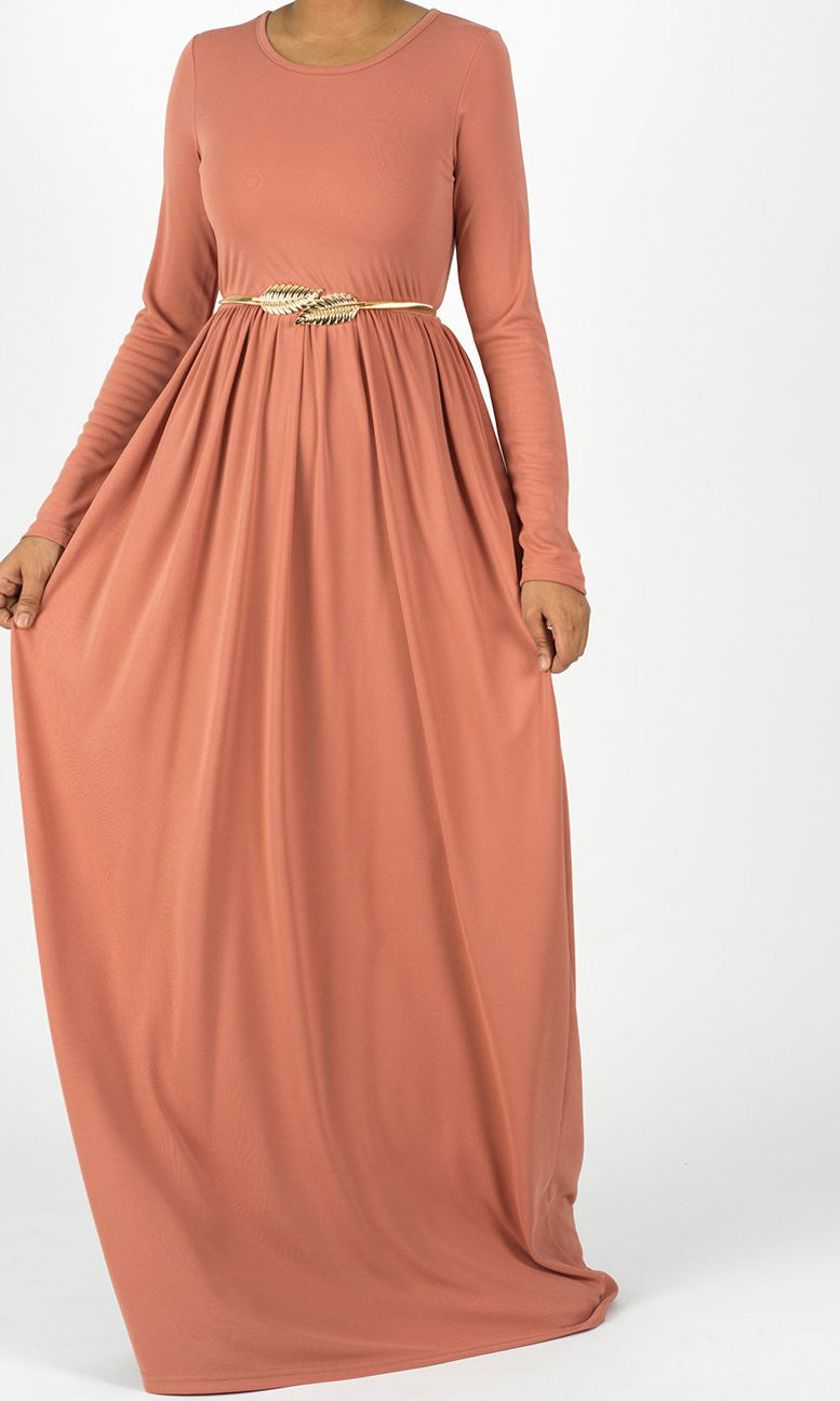 Original milk silk Long sleeve Maxi dress Kabayare