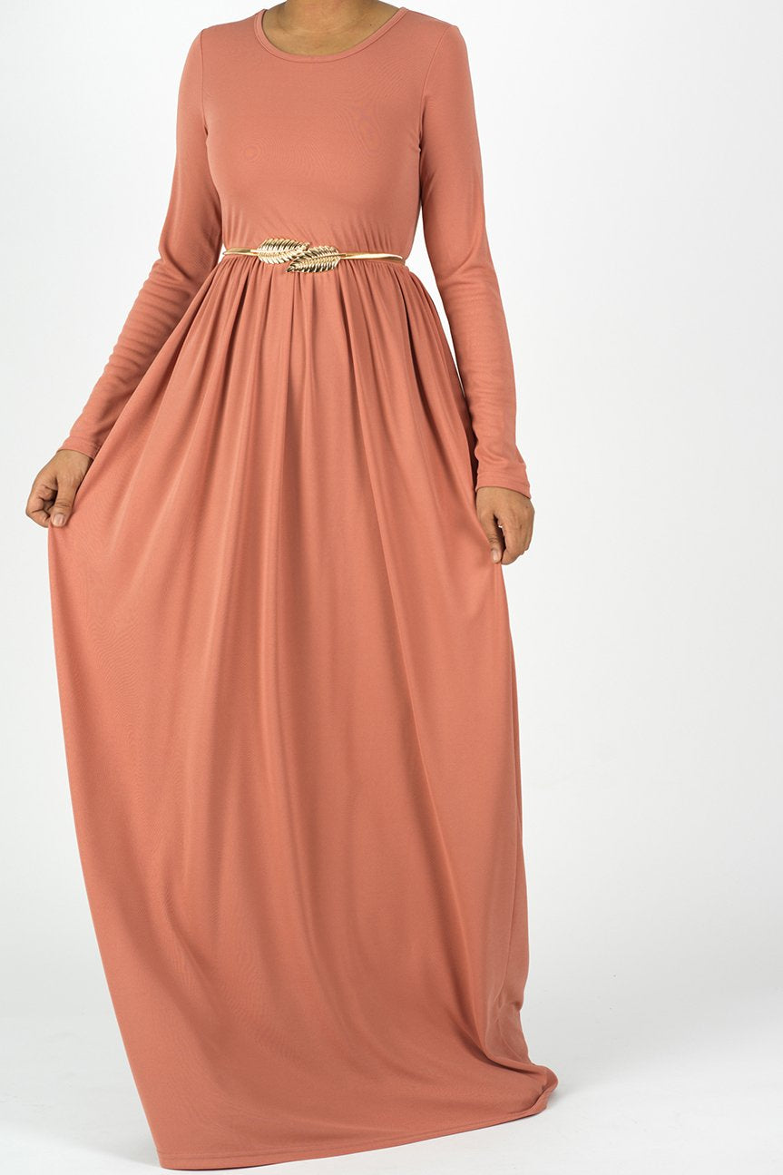 Original milk silk Long sleeve Maxi dress Kabayare