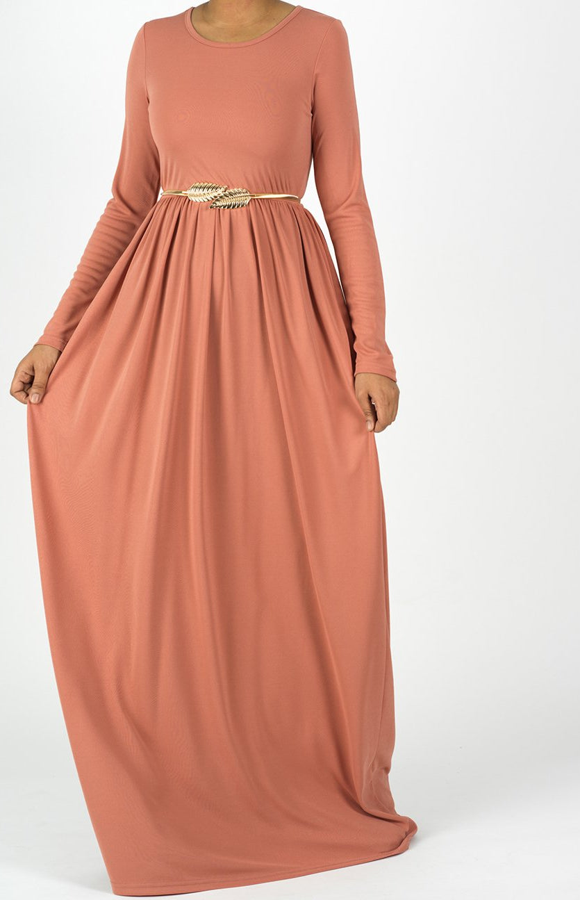 Original milk silk Long sleeve Maxi dress Kabayare