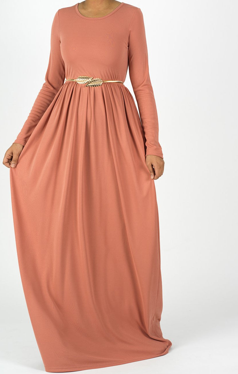Original milk silk Long sleeve Maxi dress Kabayare