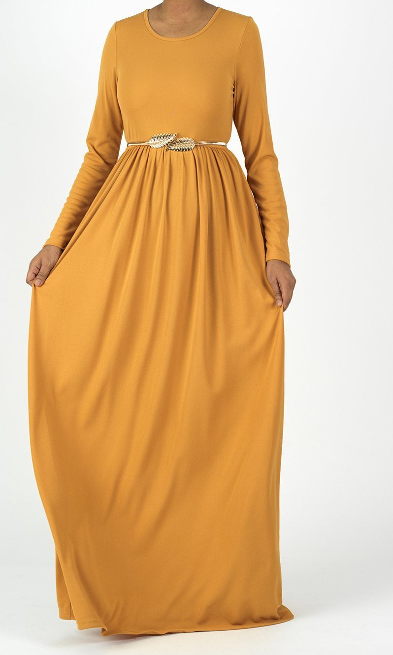 Original milk silk Long sleeve Maxi dress Kabayare