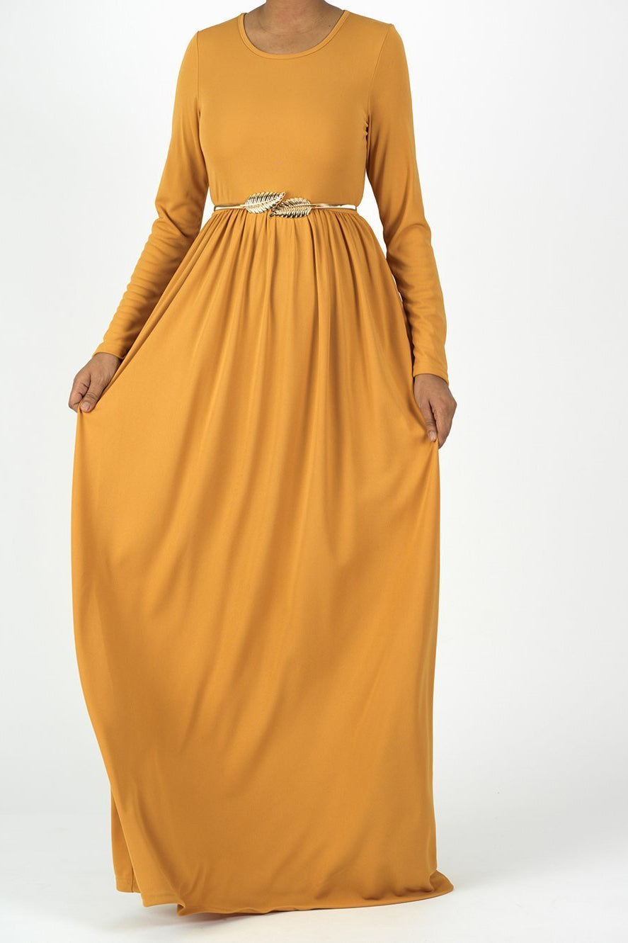 Original milk silk Long sleeve Maxi dress Kabayare