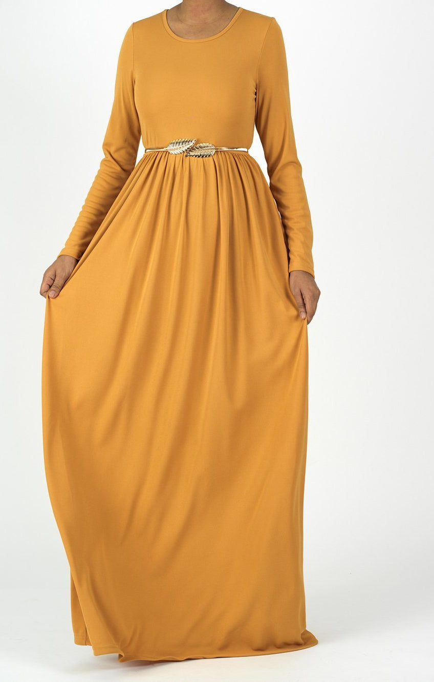 Original milk silk Long sleeve Maxi dress Kabayare