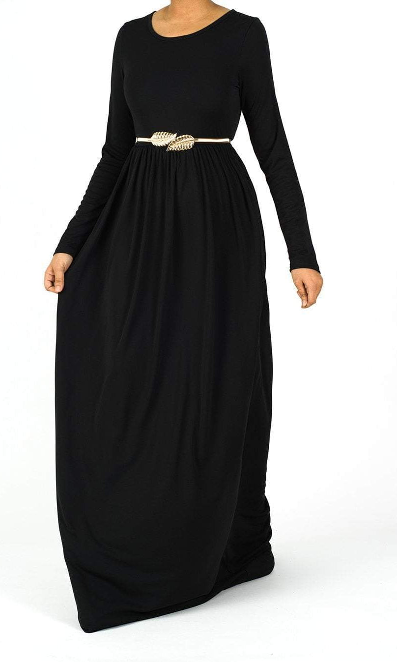 Original milk silk Long sleeve Maxi dress Kabayare