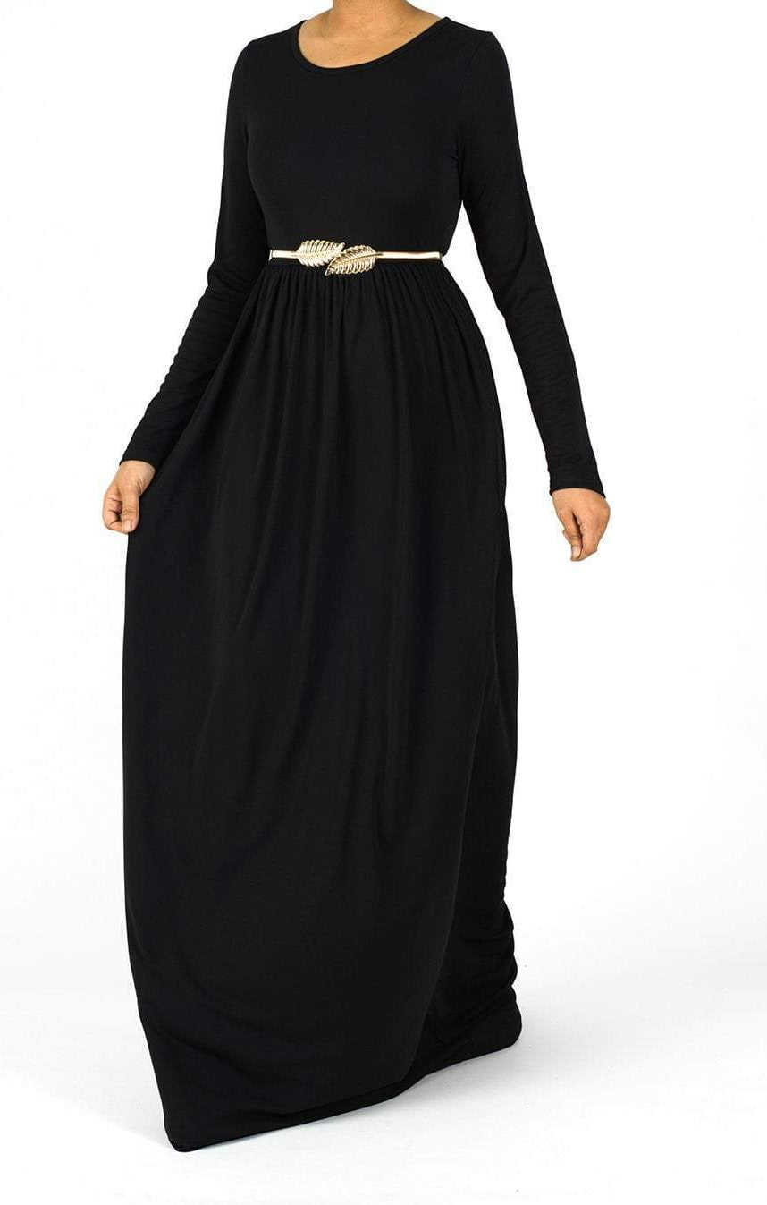 Original milk silk Long sleeve Maxi dress Kabayare