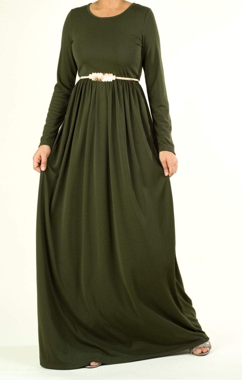 Original milk silk Long sleeve Maxi dress Kabayare