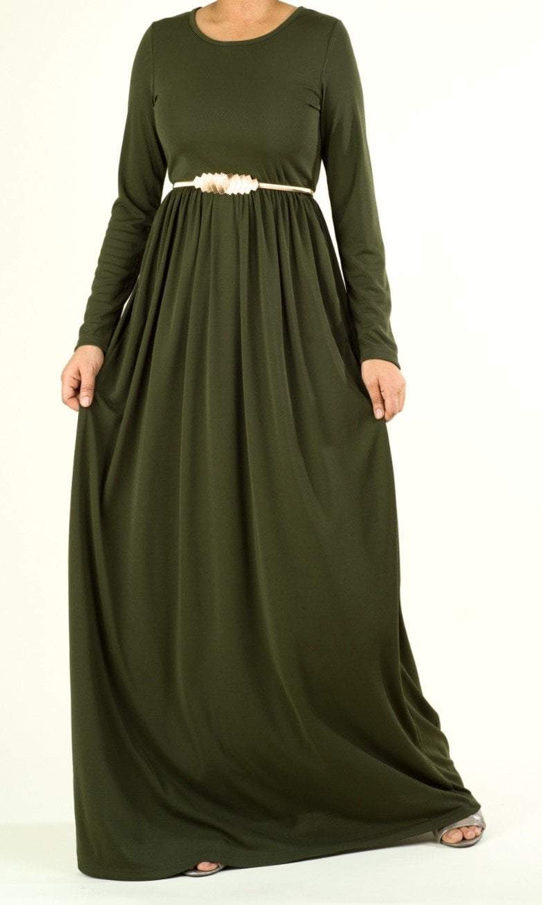 Original milk silk Long sleeve Maxi dress Kabayare