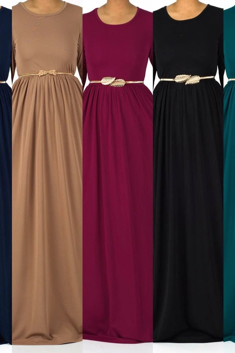 Original milk silk Long sleeve Maxi dress Kabayare