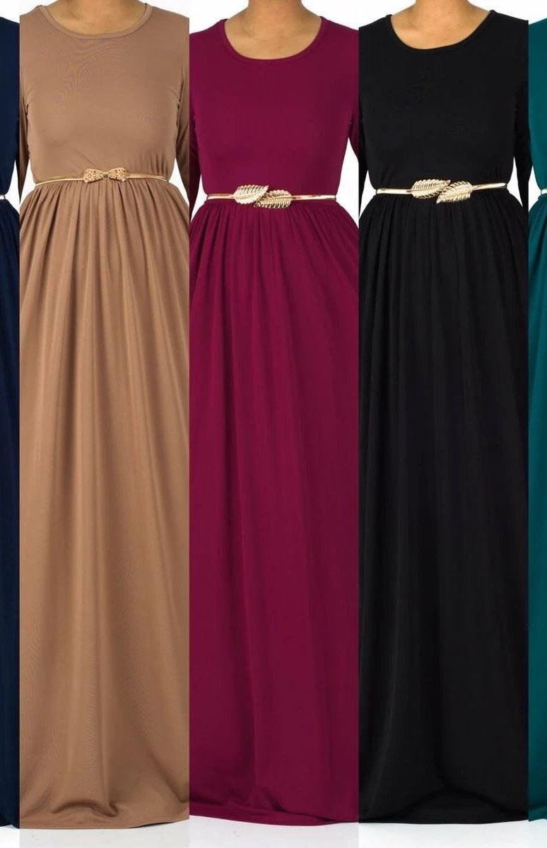 Original milk silk Long sleeve Maxi dress Kabayare