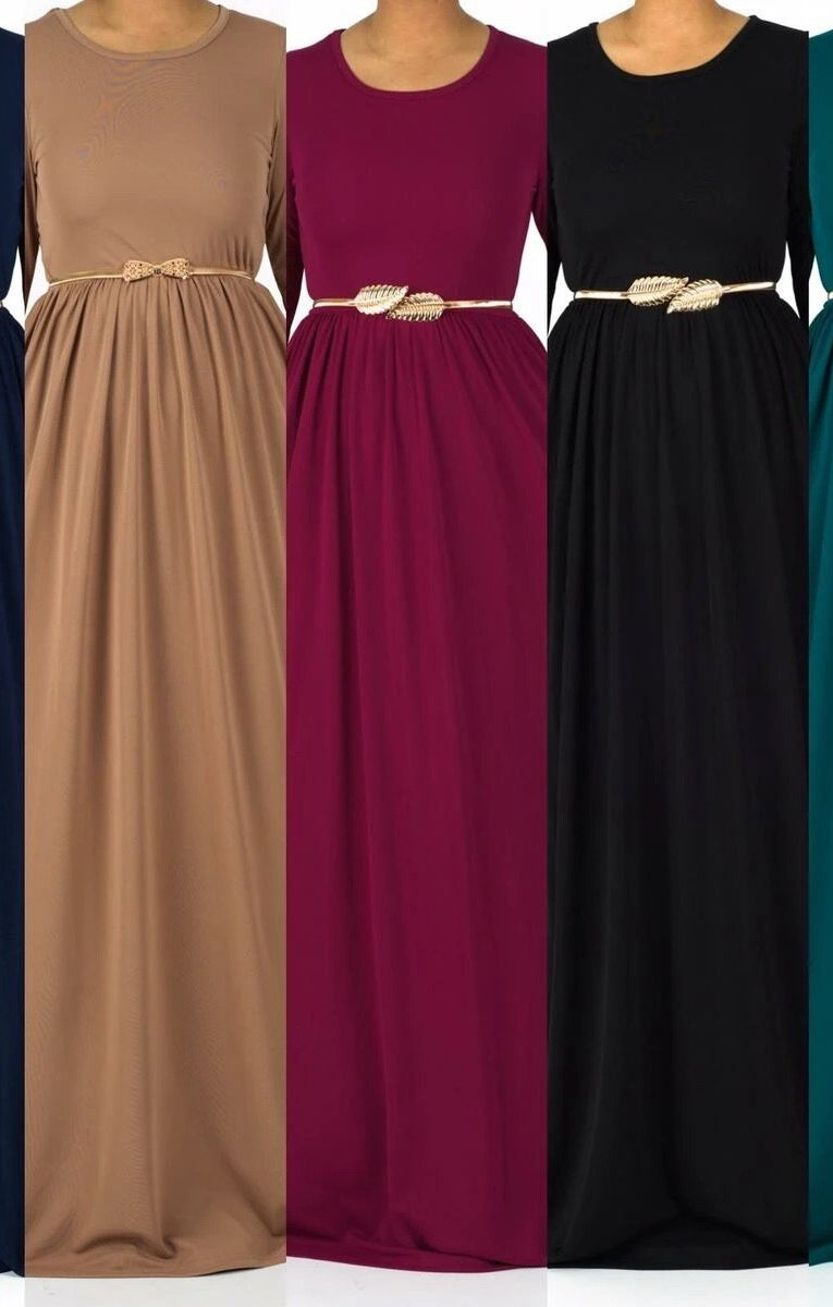 Original milk silk Long sleeve Maxi dress Kabayare