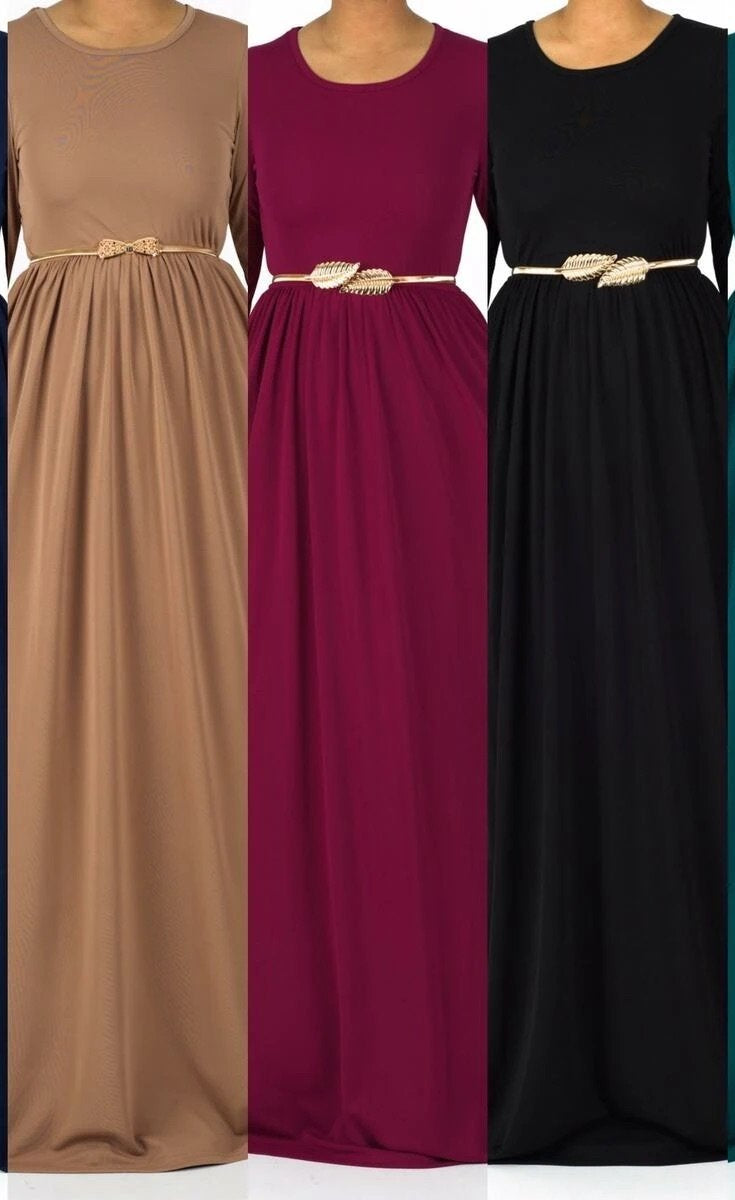 Original milk silk Long sleeve Maxi dress Kabayare