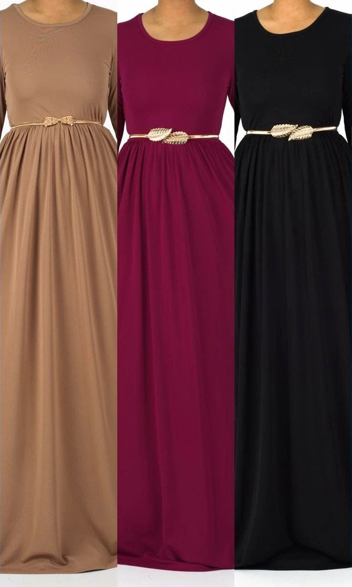 Original milk silk Long sleeve Maxi dress Kabayare