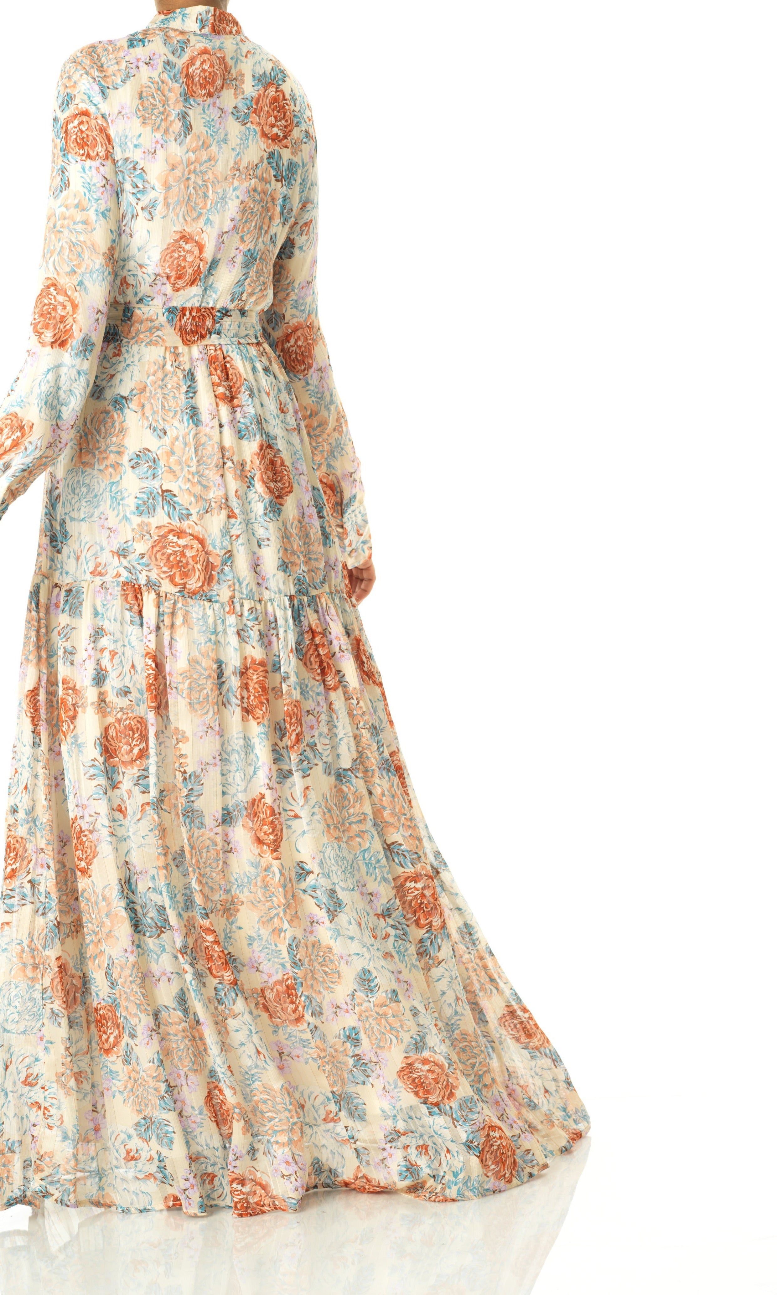 Pastel cappuccino rose modest maxi dress Kabayare Fashion