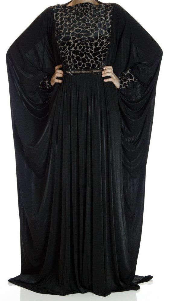 Paw Butterfly Jersey Abaya Kabayare