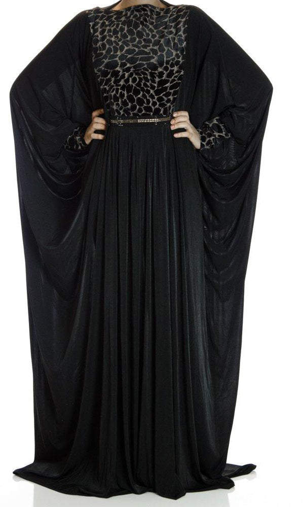 Paw Butterfly Jersey Abaya Kabayare