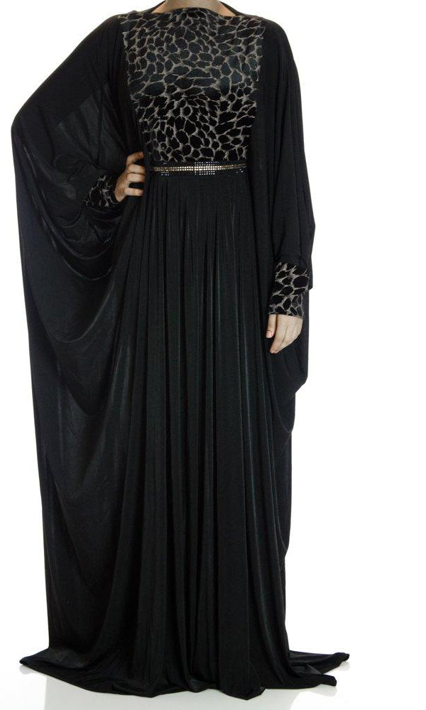 Paw Butterfly Jersey Abaya Kabayare