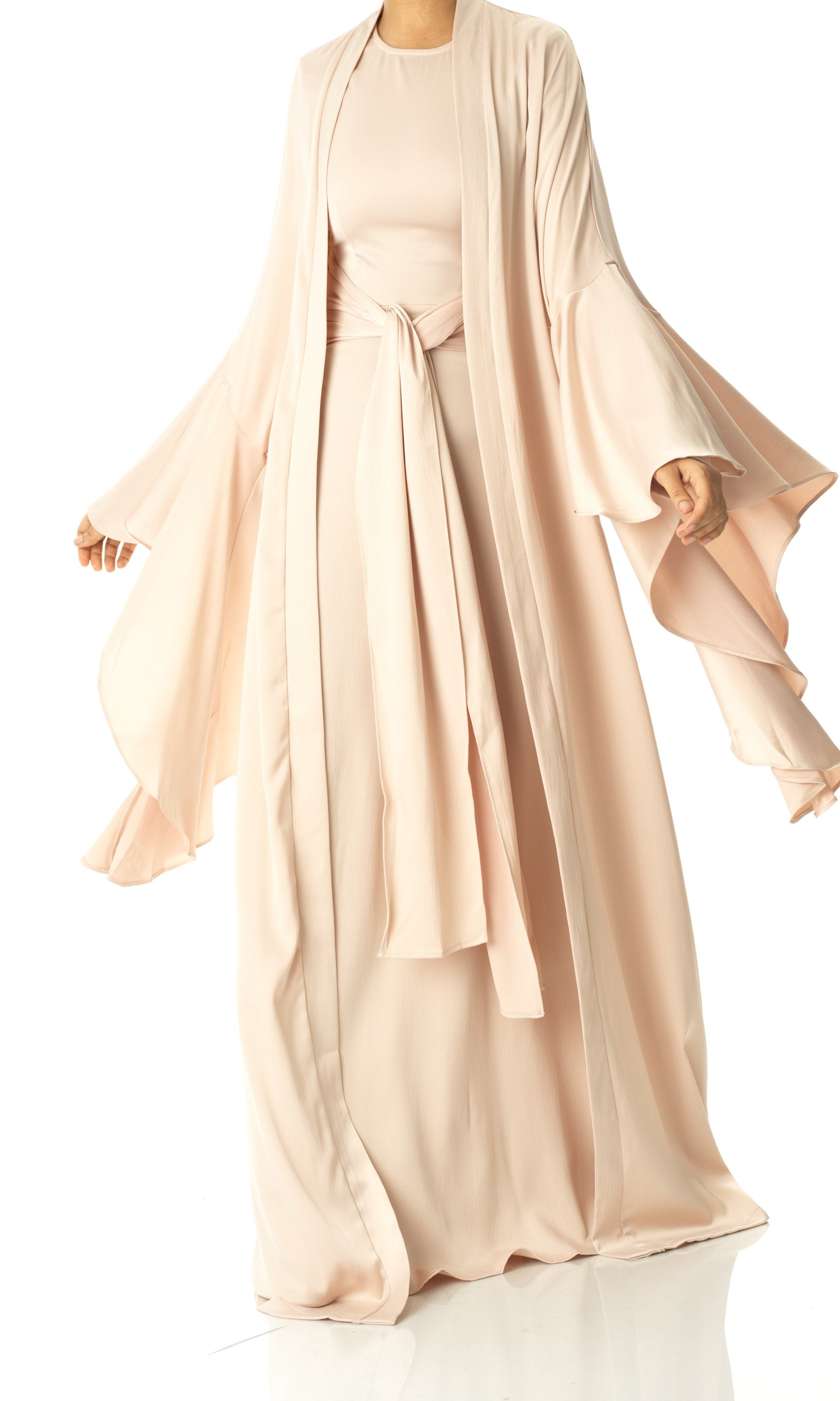 Pearl Abaya queen satin kimono two-piece set Kabayare
