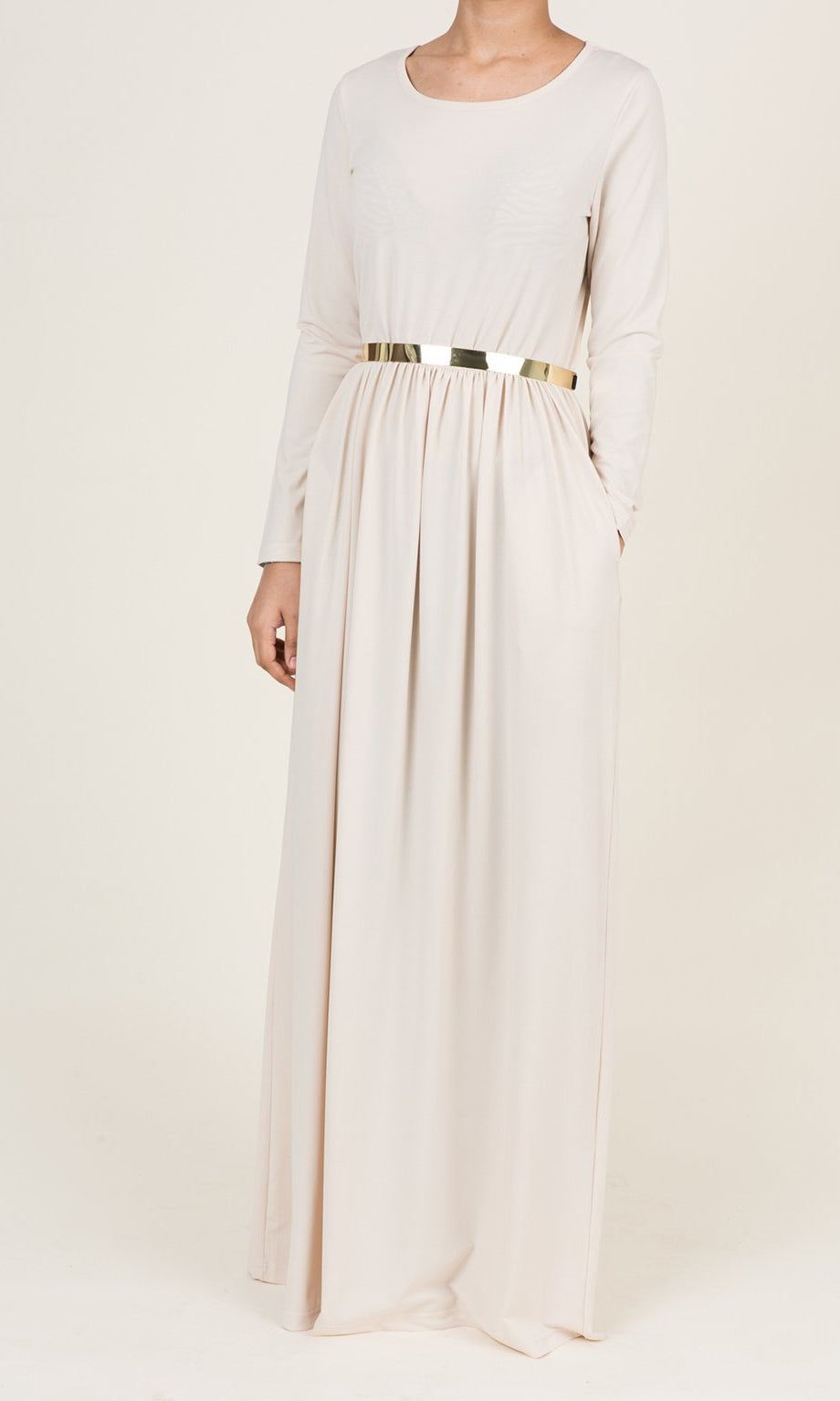 Pearl Milk Silk Maxi Dress (SOFT) Kabayare