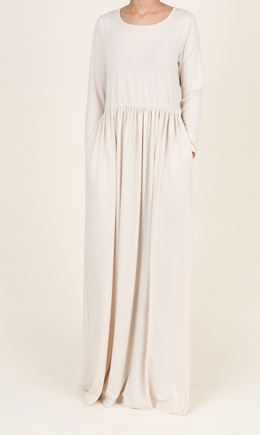 Pearl Milk Silk Maxi Dress (SOFT) Kabayare