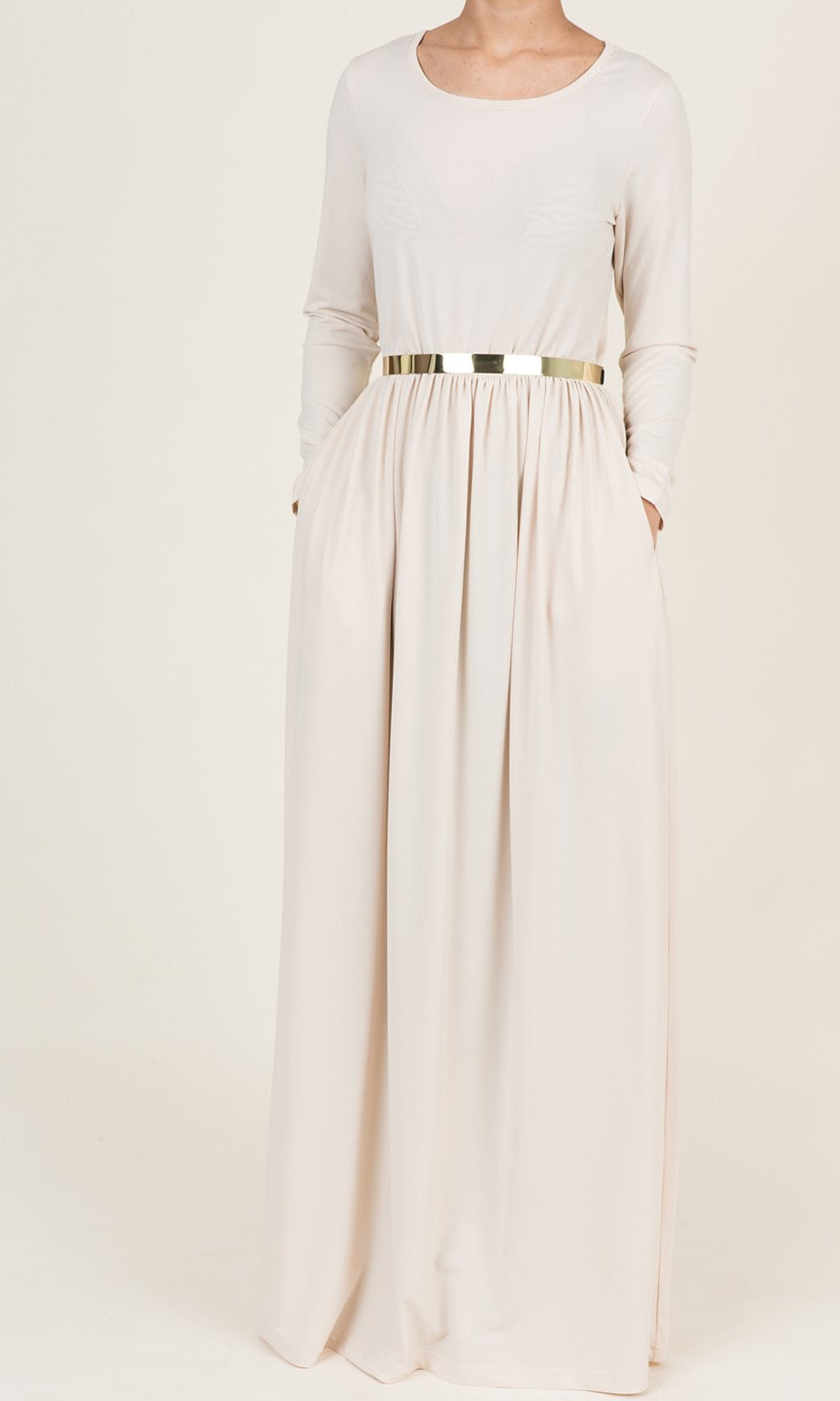 Pearl Milk Silk Maxi Dress (SOFT) Kabayare