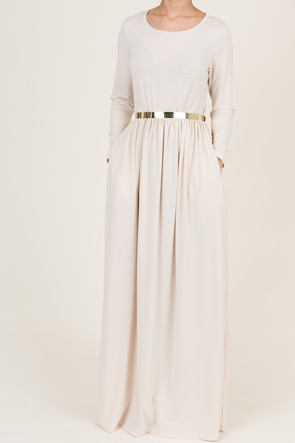 Pearl Milk Silk Maxi Dress (SOFT) Kabayare